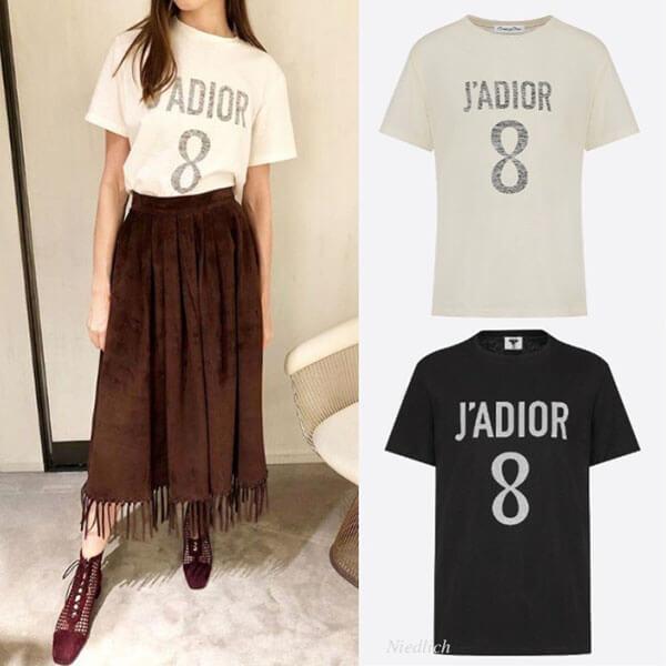 人気 Dior Tシャツ偽物☆"J ADIOR 8" コットンリネン 2色展開 843T03TC428